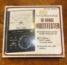 Vintage Micronta Radio Shack 22-201U Analog Multimeter 18 Range Multitester in B
