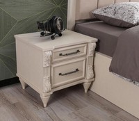 Nachttisch HolzmöBel Beige Schlafzimmer Modern Design Luxus Nachttische