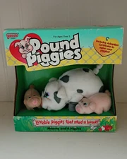 Galoob Toys 1997 Pound Piggies Mommy And 2 Piggies Boxed Plush Cute Collectible