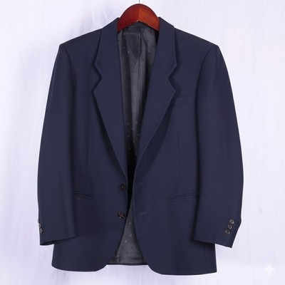 Cellini Collection Navy 2 Button Double Vented Notch Blazer Sport Coat 42R