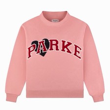 NIB Parke Valentines Day Collection Mockneck Sweatshirt Jean Heart Blush Sz L/XL