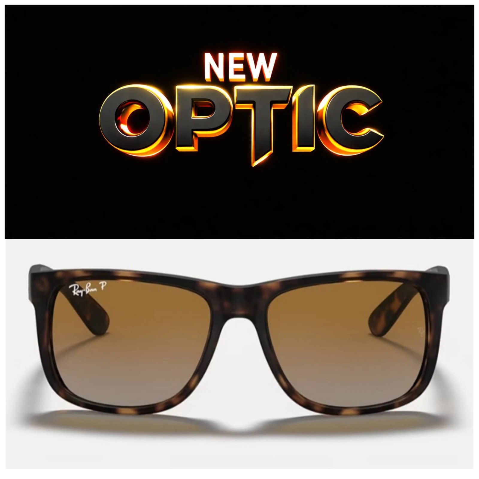 Ray-Ban RB4165 Justin Gradient Brown Polarized Sunglasses - New image 2