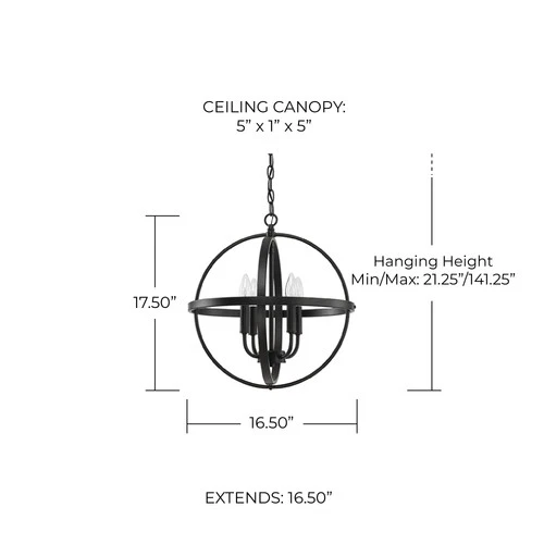 Capital Lighting 317541 4 Light 17"W Taper Candle Pendant - Picture 3 of 7