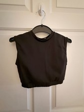 Kizzi Dancewear Black Cropped Sleeveless Dance Top, Adult Small