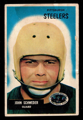1955 BOWMAN #130 JOHN SCHWEBER STEELERS LOW GRADE
