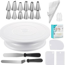 69 PCS Cake Decorating Kit, Baking Supplies - 12'' Cake Stand Turntable with 50