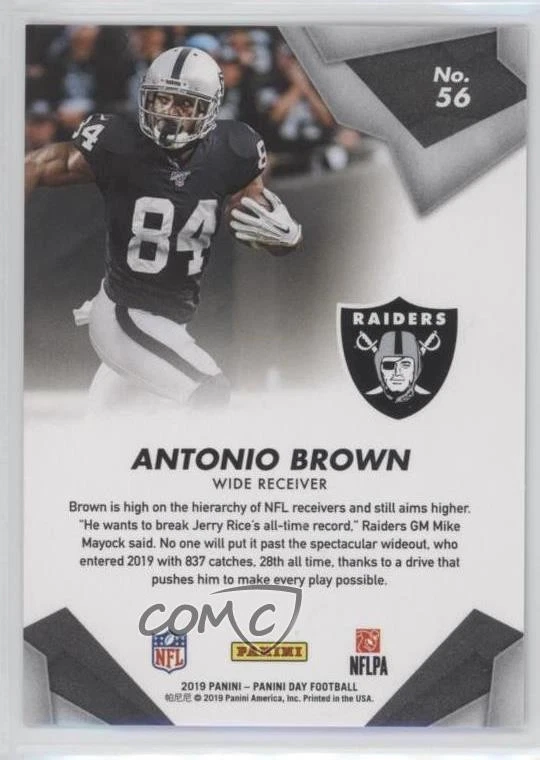 2019 Panini Day Shimmer 10 /10 Antonio Brown #56 - Image 2 of 2