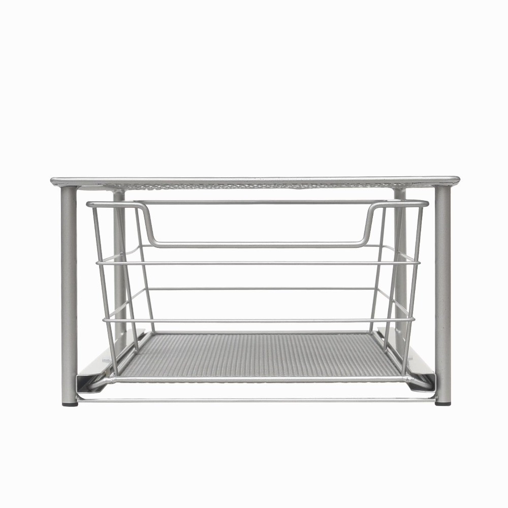 Stackable Slide-Out Drawer Organizer, Satin Nickel, 10.03" x
