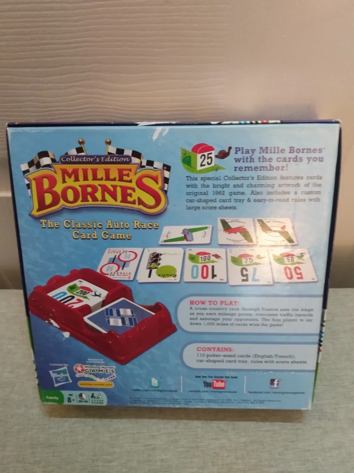 [1 Scuffed Card] Complete Hasbro 2011 Mille Bornes Collectors Edition Card Game - Image 4 of 4