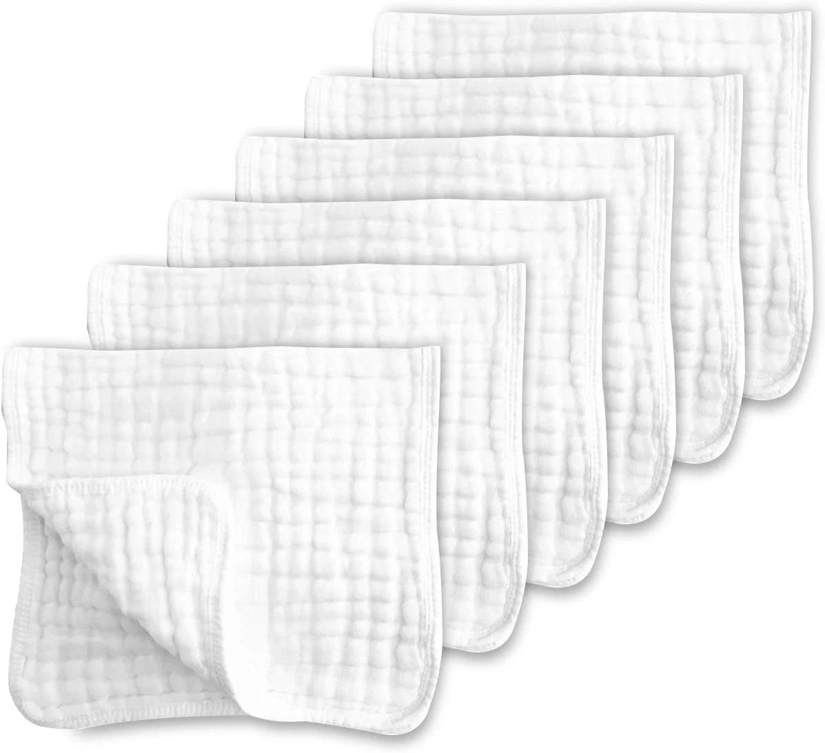 Muslin Burp Cloths for Baby 100% Cotton Large 20''X10'' 6 Layers Thicken Super S