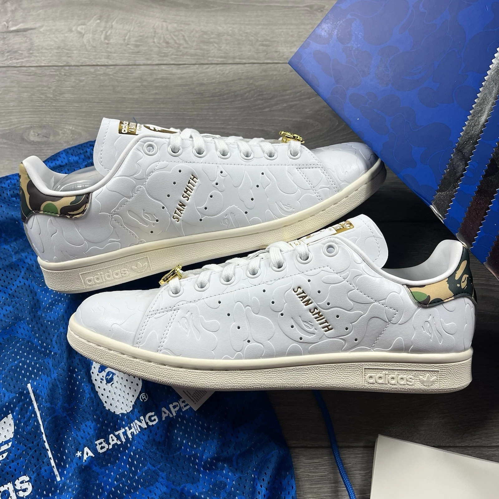 Adidas x Bape Stan Smith 30th Anniversary ‘White / Camo’ - Size UK 8 / EU 42