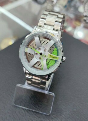 x Comudir Herren Armbanduhr Quarz Taucher Stahl Felgen Auto 010 lac