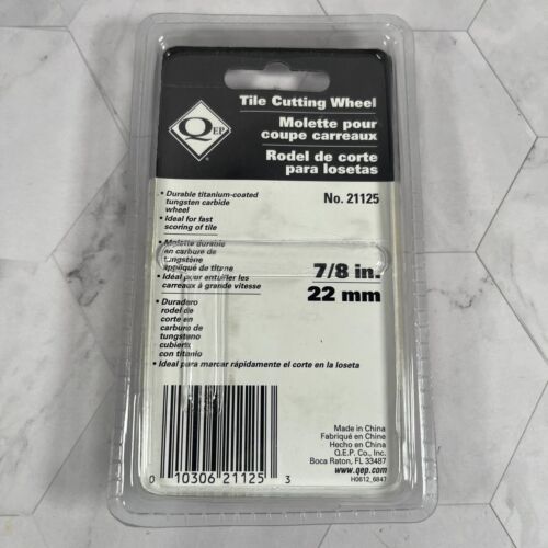 QEP 7/8" Inch 22mm Durable Tile Cutting Scoring Wheel Titanium Coated No. 21125 - Picture 2 of 3