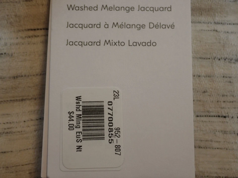 NUEVO CON ETIQUETAS WEST ELM EURO SHAM 26x26 LAVADO MELANGE JACQUARD 79% ALGODÓN 21% POLIÉSTER Foto 4 de 4