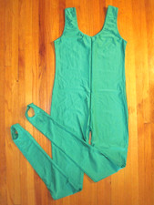 Plus Size Shiny Green Tank Spandex Stirrup Foot Unitard Catsuit Size 2XL-16 New