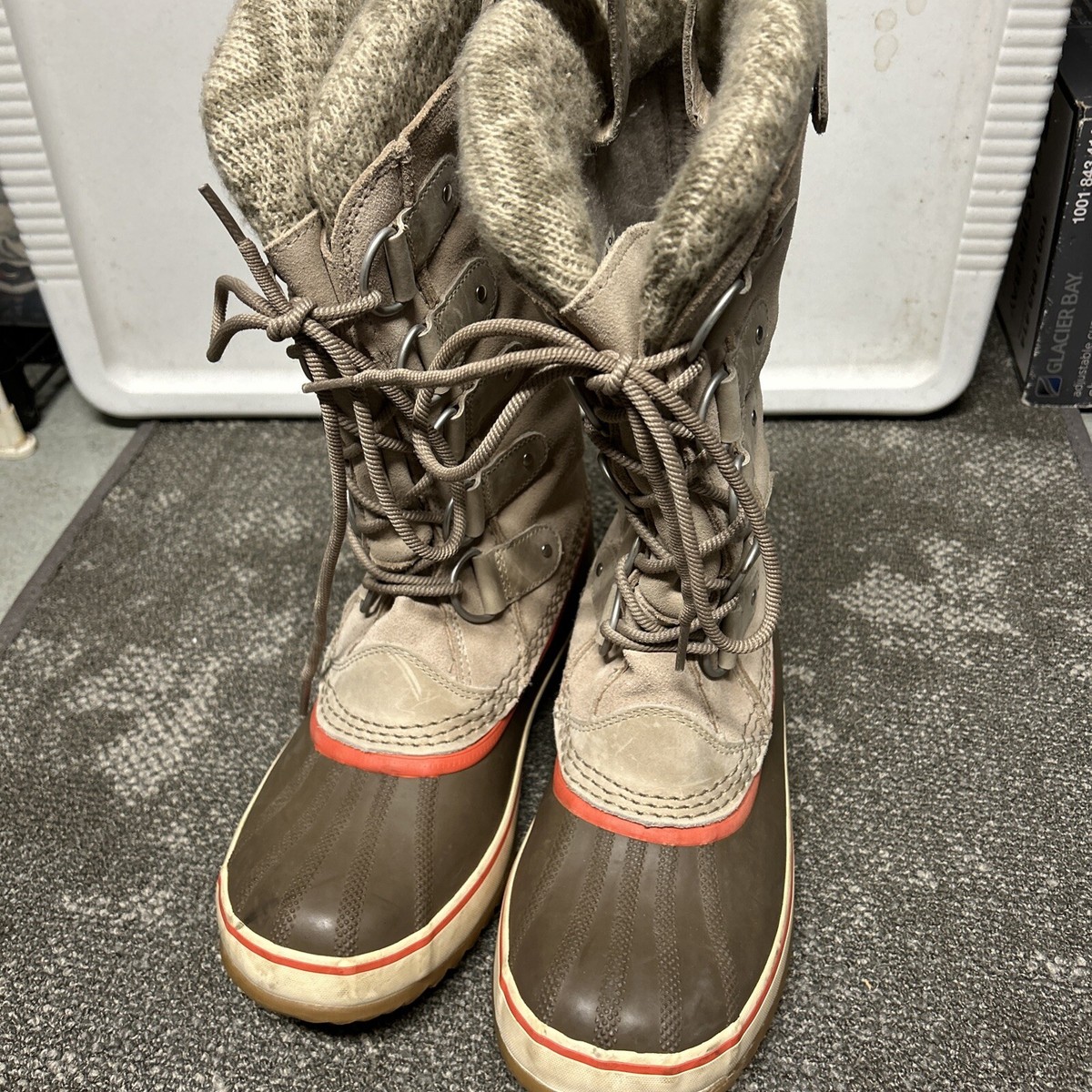 SOREL JOAN of ARCTIC Fossil Taupe Suede/Rubber Winter Boots