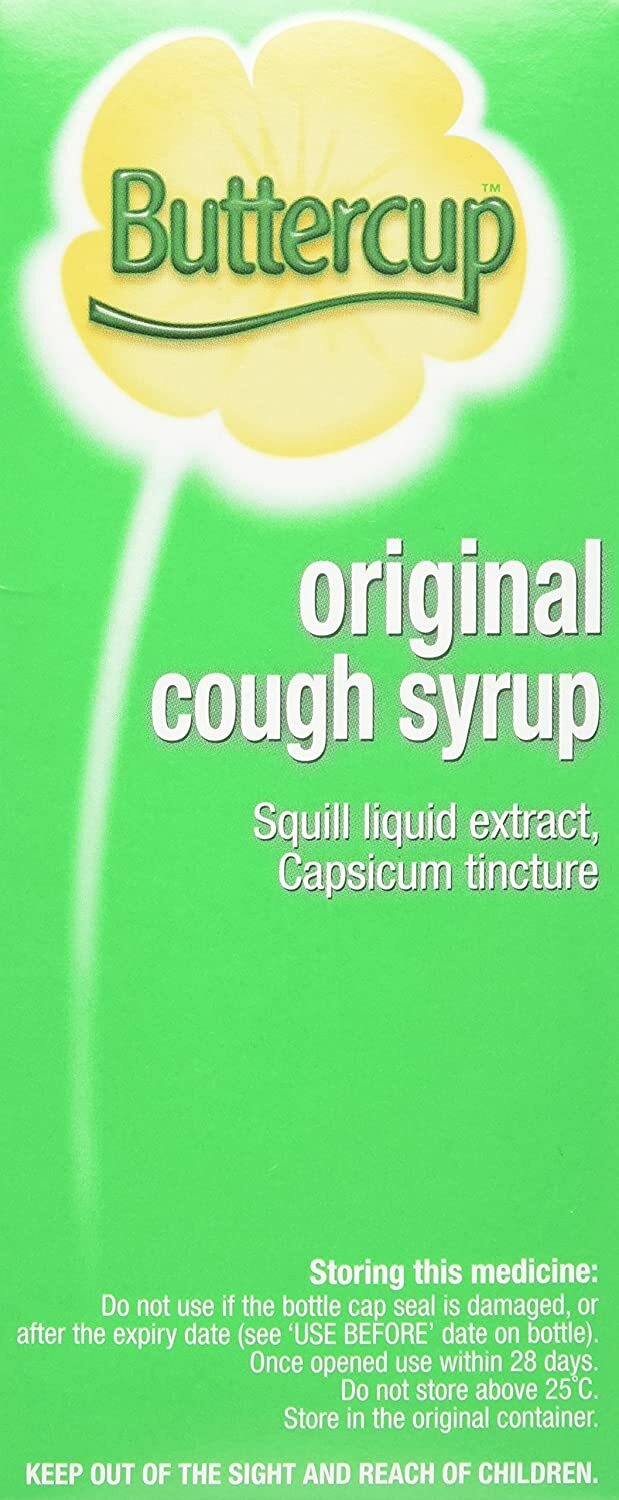 Buttercup Original Cough Syrup 150ml NonDrowsy Cold, Sore Throat, Cough eBay