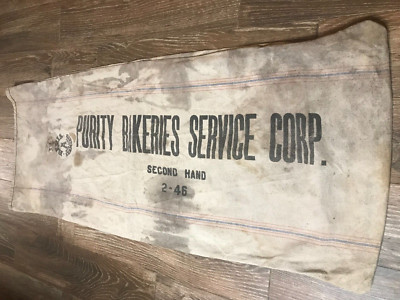 Vintage Purity Bakeries Service Corp. 1946 Canvas Heavy Cloth empty sack