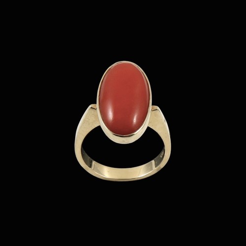 Carl Johan Antonsen. 14k Gold Ring with Coral. - 第 1/3 張圖片