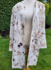 Ann Harvey Lined Jacket Beige Floral Design Size 20 Wedding Race Mob Occasion
