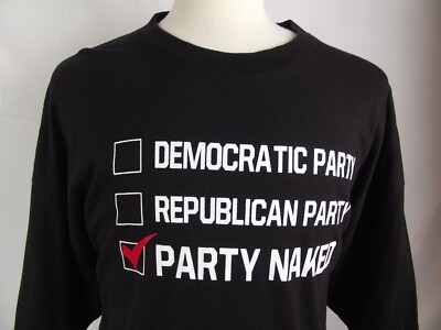 Cartel Ink Mens XXXL Black T-Shirt Tee Party Naked Republican Democrat S/S 3XL