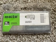 Meite 18 Gauge 1-1/2" Galvanized Brad Nails 1000-Pack 18GF112S NEW