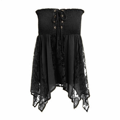 Sexy Mujer Sin Tirantes Tubo Tetas Encaje Bandeau Prendas para el torso Informal Verano Camiseta Blusa - Imagen 16 de 16