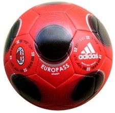 Adidas Europass AC MILAN Soccer Ball Serie A Red Black