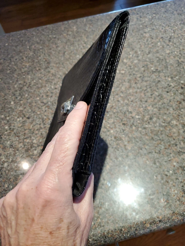 Disney Parks Black Mickey Alligator Croc Embossed Tablet Ipad Case Clutch  - Image 3 of 4