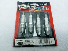 Vintage NOS Champion Spark Plugs RV12YC Pack Of 4 Made In the USA