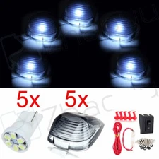 5X White 6SMD Car LED Roof Cab Marker Running Light T10 Harness Accesories Kit