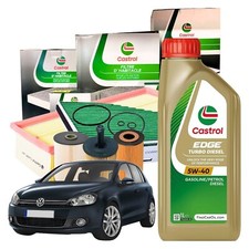 Kit Tagliando Castrol Vw Golf VI 5K1 2.0 TDI 4 Filtri + 5 Litri Edge 5W40 TD