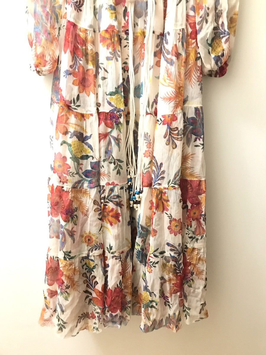 ZIMMERMANN Ginger floral-print silk midi dress Size 2P NWT $1350 100% Silk  | eBay