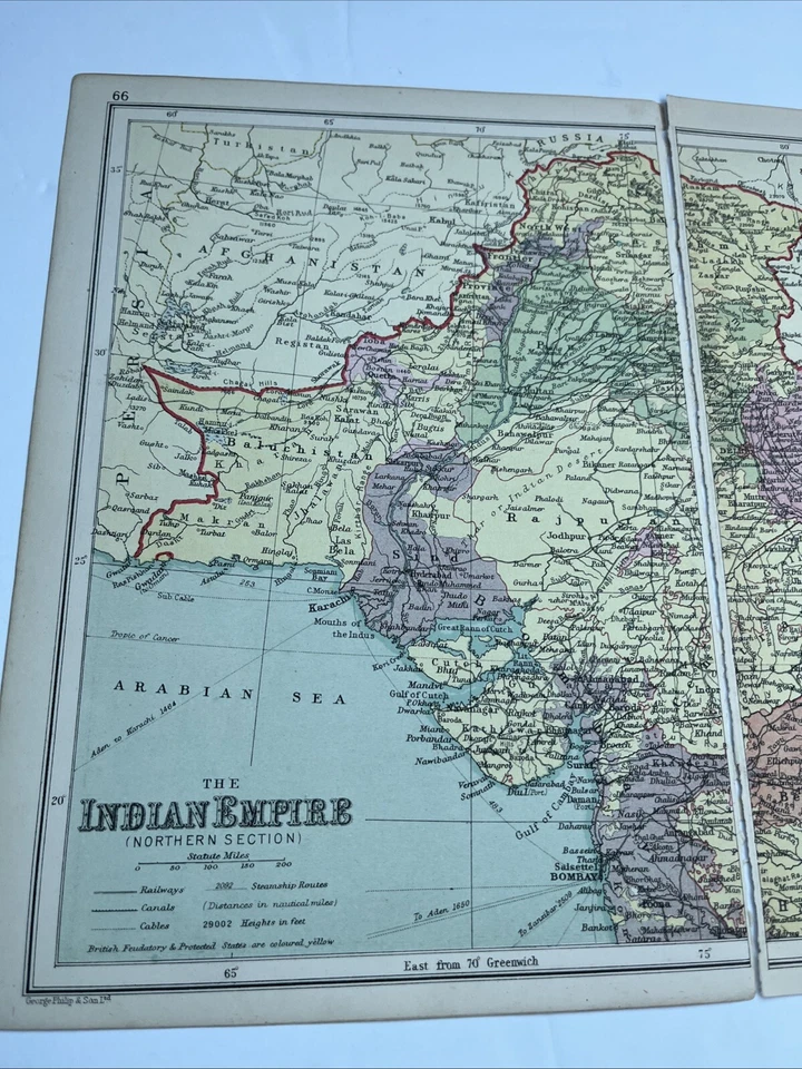1930: Map Of The Indian Empire Northern Section PA #66/67 Print Political A - Image 2 of 4