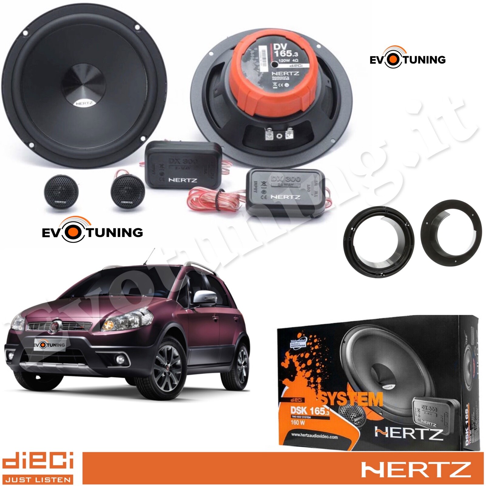 Migliora l'Audio della tua Fiat Sedici: Kit Hertz DSK 165.3 2Vie