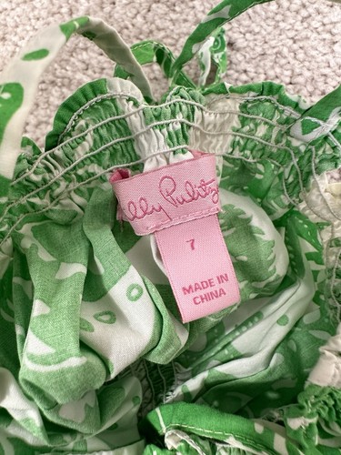 Lilly Pulitzer Sommerkleid grün Popeline Seestern Sand Dollars • Mädchen Größe 7 - Bild 4 von 4