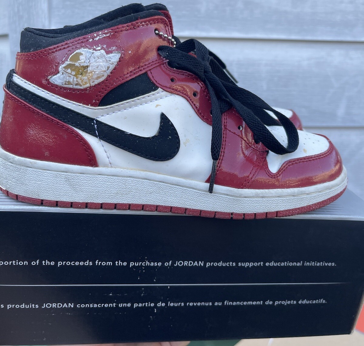 Nike Air Jordan Retro GS Chicago Patent Leather 2003 Sz