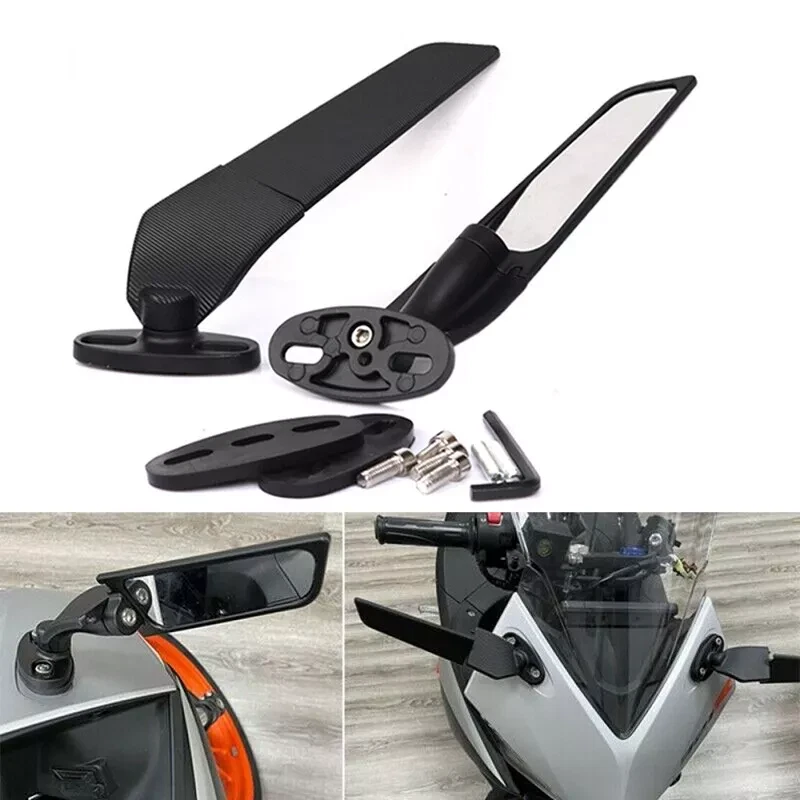 Espejo retrovisor ampliado viento para motocicleta KAWASAKI NINJA ZX6R ZX10R Foto 3 de 4