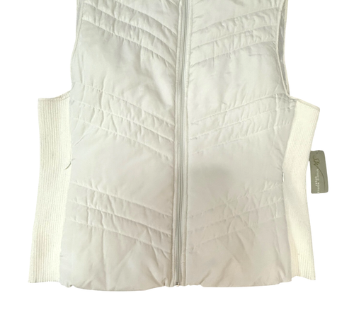 Studio Works Sport Women's Puffer Ivory Cream Vest Zipper Pockets NWT Size L - Picture 4 of 13