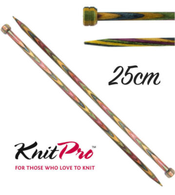 KnitPro Symfonie Wood Straight / Single Point Knitting Needles - 25cm Length