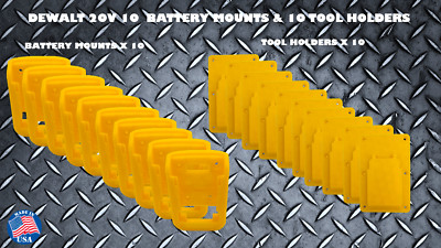 DeWalt 20V 60V Battery Mount 10PK & Tool Holder 10PK MADE IN THE USA