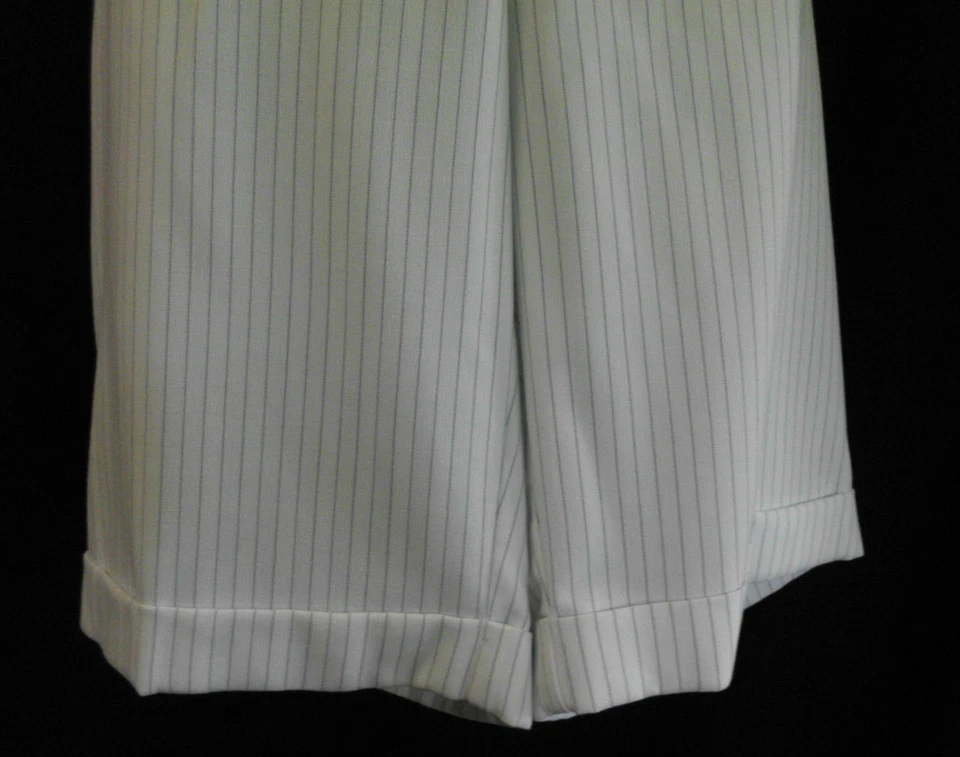 Pantalones Cortos Vintage Apt.9 Años 90 Talla 12 Nuevos con Etiquetas Blanco Mezcla Rayas Puños Bolsillos Pierna Ancha Foto 3 de 4