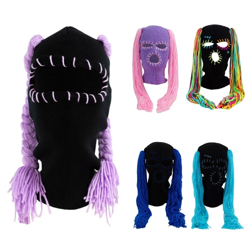 Warm Knit Beanie Balaclava Full Face Ski Mask and Ear Warmer for Adults-image