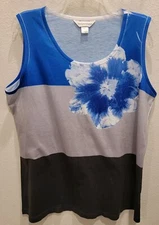 Tank Top Christopher & Banks Stripped with sequin Flower Size XL 