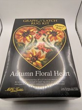 Autumn Floral Heart Shaped Latch Hook Rug Kit
