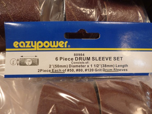 48-(8 PACKS OF 6) 2" X 1-1/2" SANDING DRUM SLEEVE ASSORT. GRIT EAZYPOWER 80984 - Picture 2 of 6