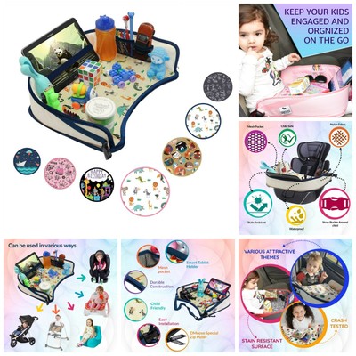 Kids Travel Activity Tray Waterproof Lap Desk Car Seats Strollers