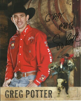 Greg Potter PBR Professional Bull Riders Autograph 8x10 Signed Photo | eBay
