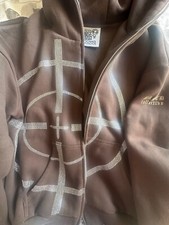 Named Collective unisex mission rhinestone zip hoodie in taupe S/M