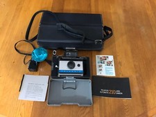 VTG POLAROID 210 FOLDING LAND CAMERA W/ CASE FLASH COLD CLIP AD CARDS  MANUAL
